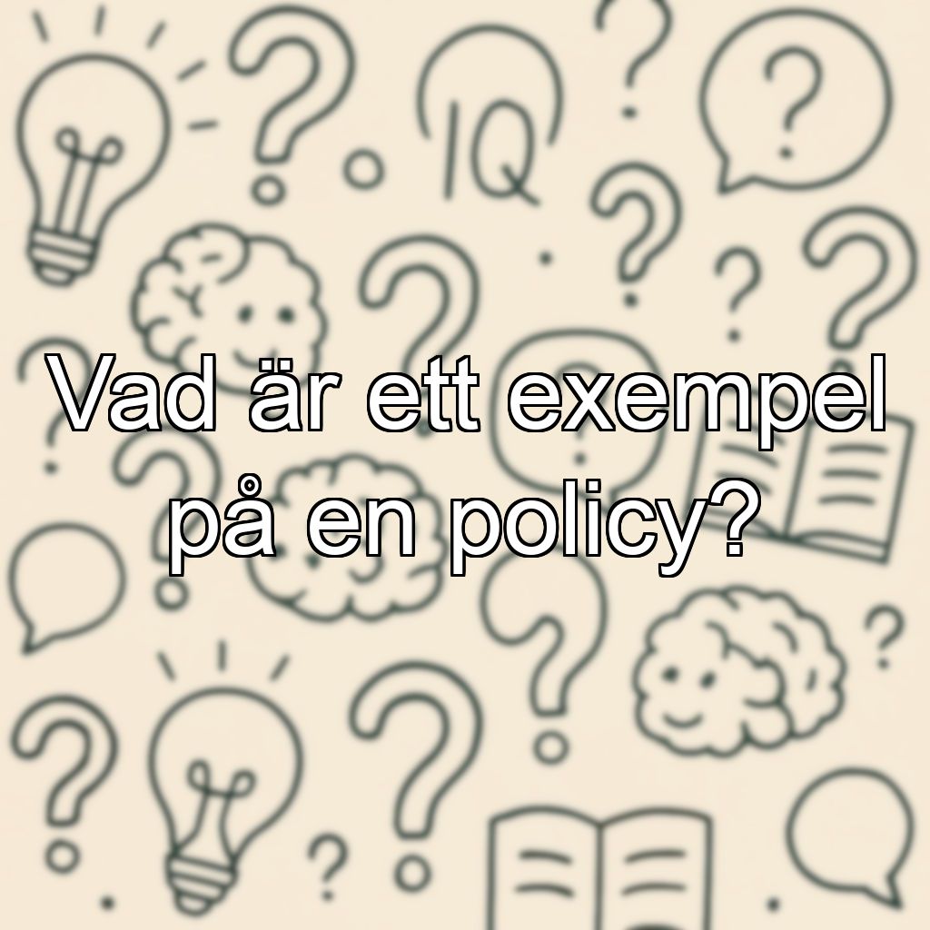 Vad är ett exempel på en policy?