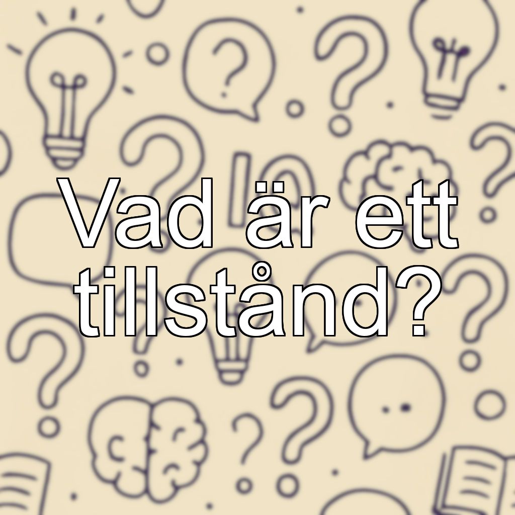 Vad är ett tillstånd?