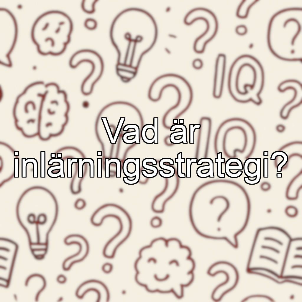 Vad är inlärningsstrategi?