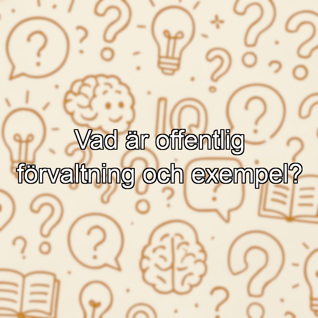 Vad är offentlig förvaltning och exempel?