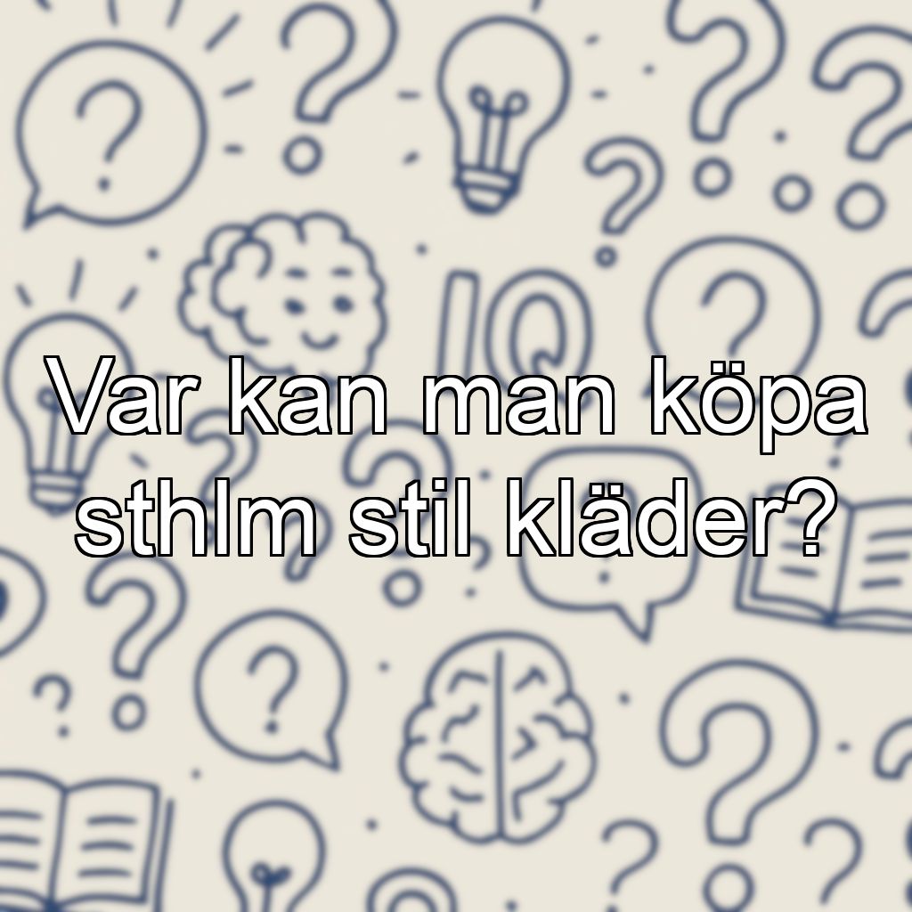 Var kan man köpa sthlm stil kläder?