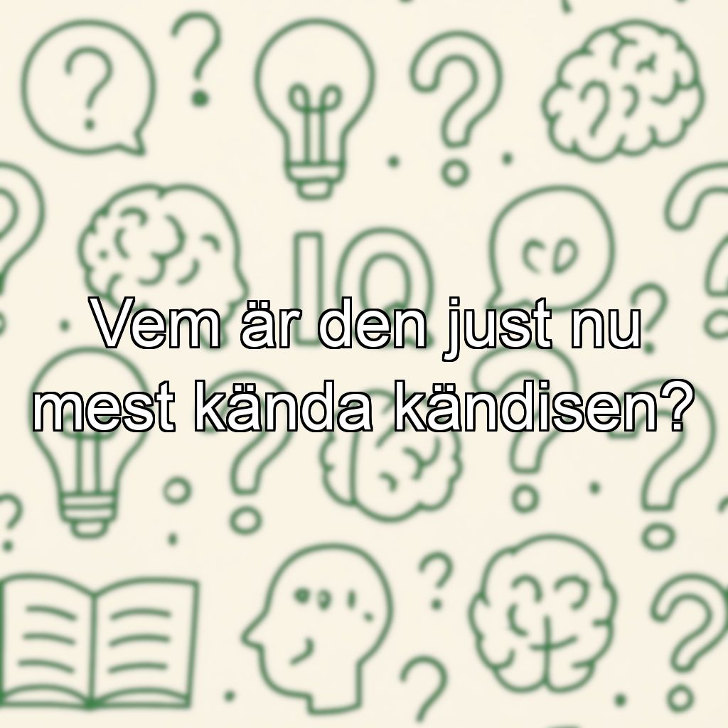 Vem är den just nu mest kända kändisen?