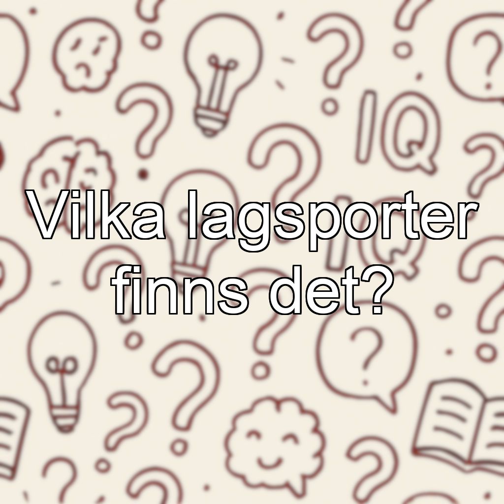 Vilka lagsporter finns det?