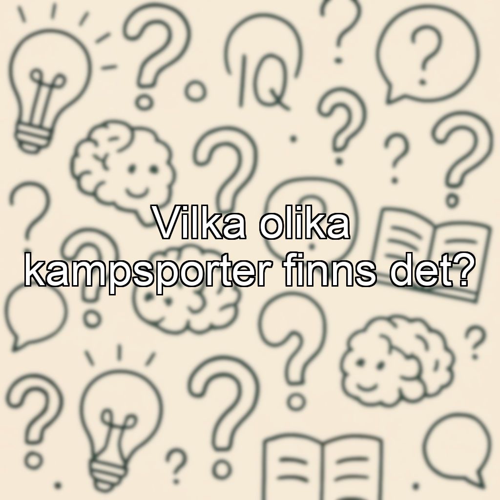 Vilka olika kampsporter finns det?