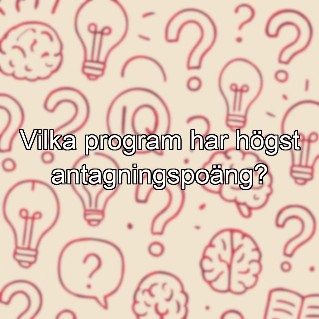 Vilka program har högst antagningspoäng?