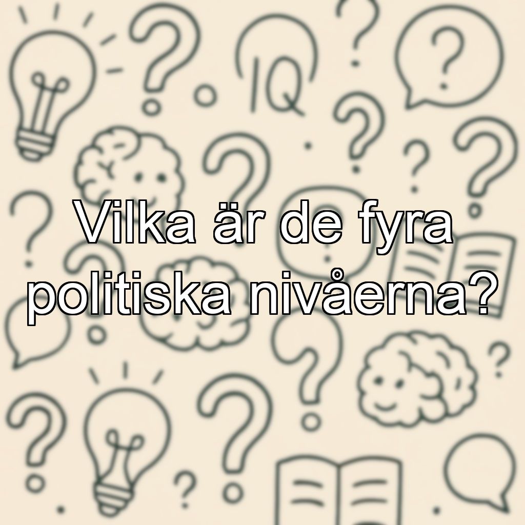 Vilka är de fyra politiska nivåerna?