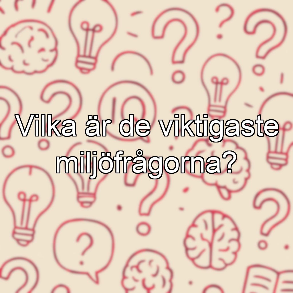 Vilka är de viktigaste miljöfrågorna?