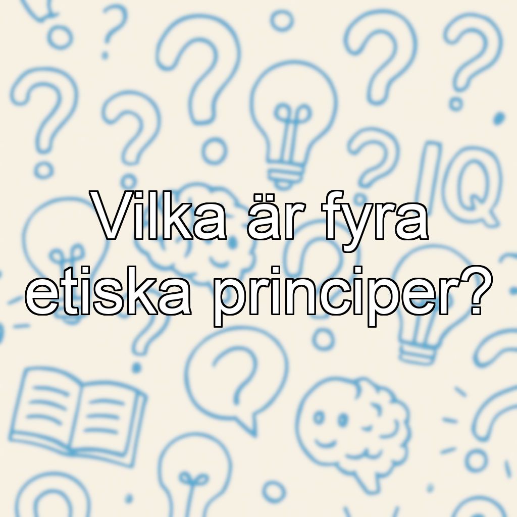 Vilka är fyra etiska principer?