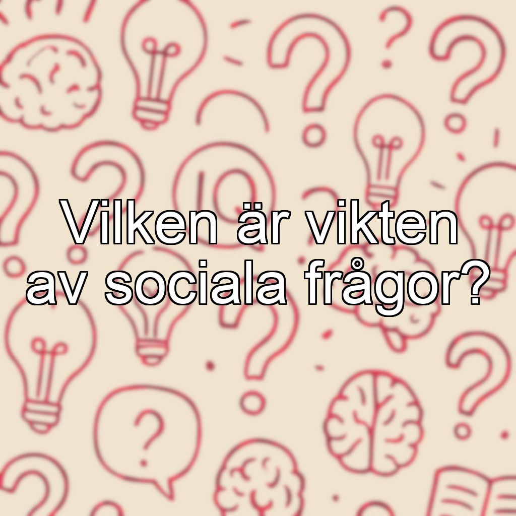 Vilken är vikten av sociala frågor?