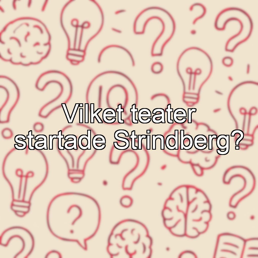 Vilket teater startade Strindberg?