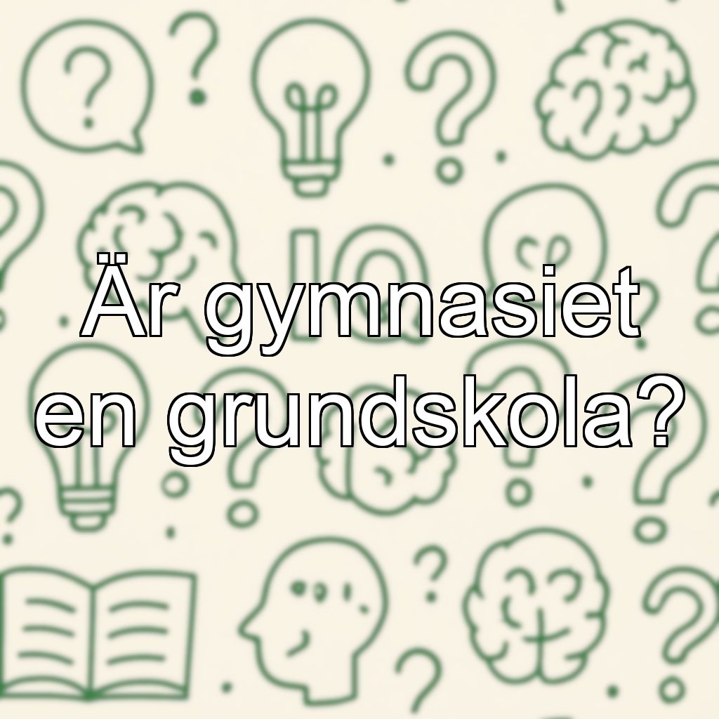 Är gymnasiet en grundskola?